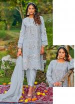 Organza Blue Traditional Wear Emboidery Work Pakistani Suit